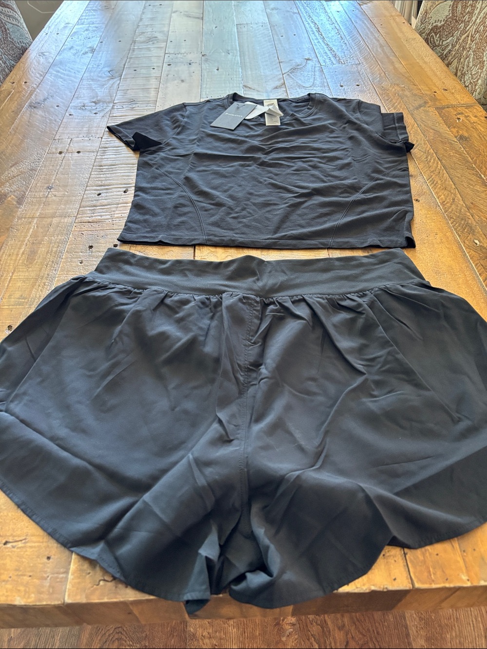 Fabletics Women's Black Relaxed Shorts & Top Set